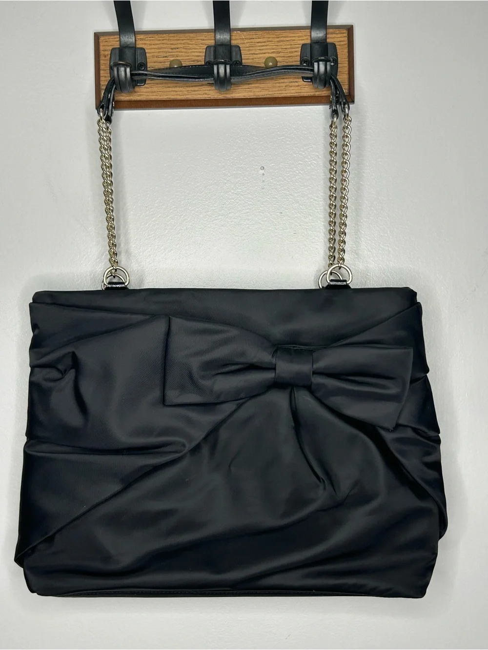 Kate Spade Esther Black Bow Nylon Shoulder Bag